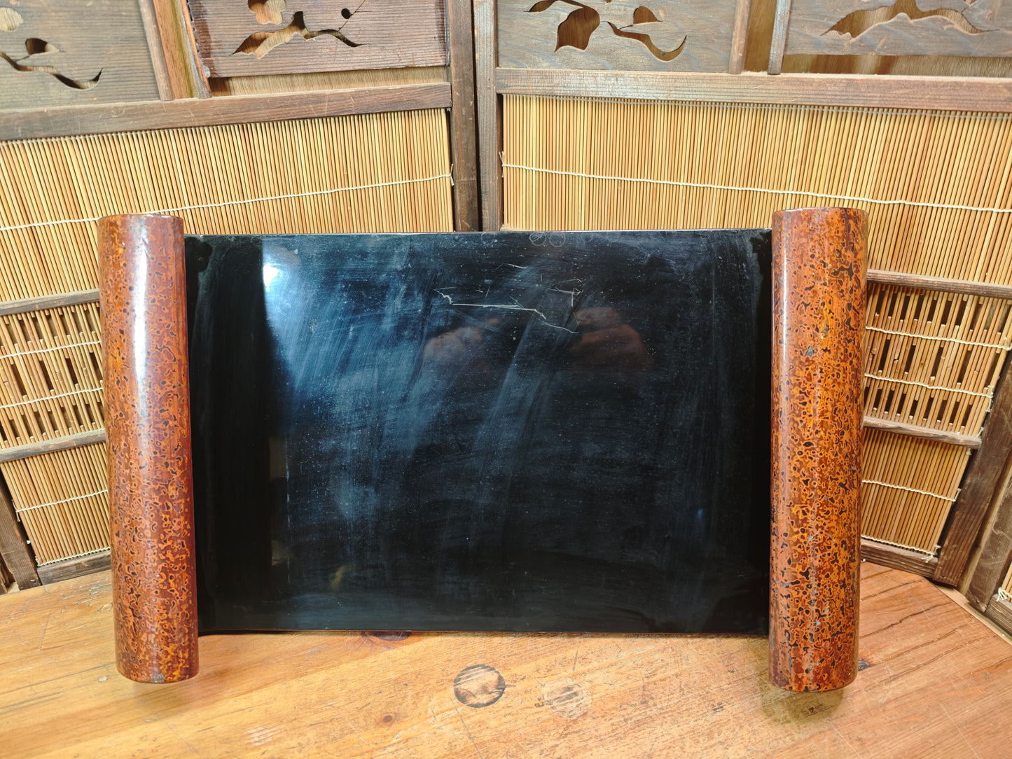 Rare Japanese Raden Lacquer Display Stand Hiradaka Bonsai Kadai Table