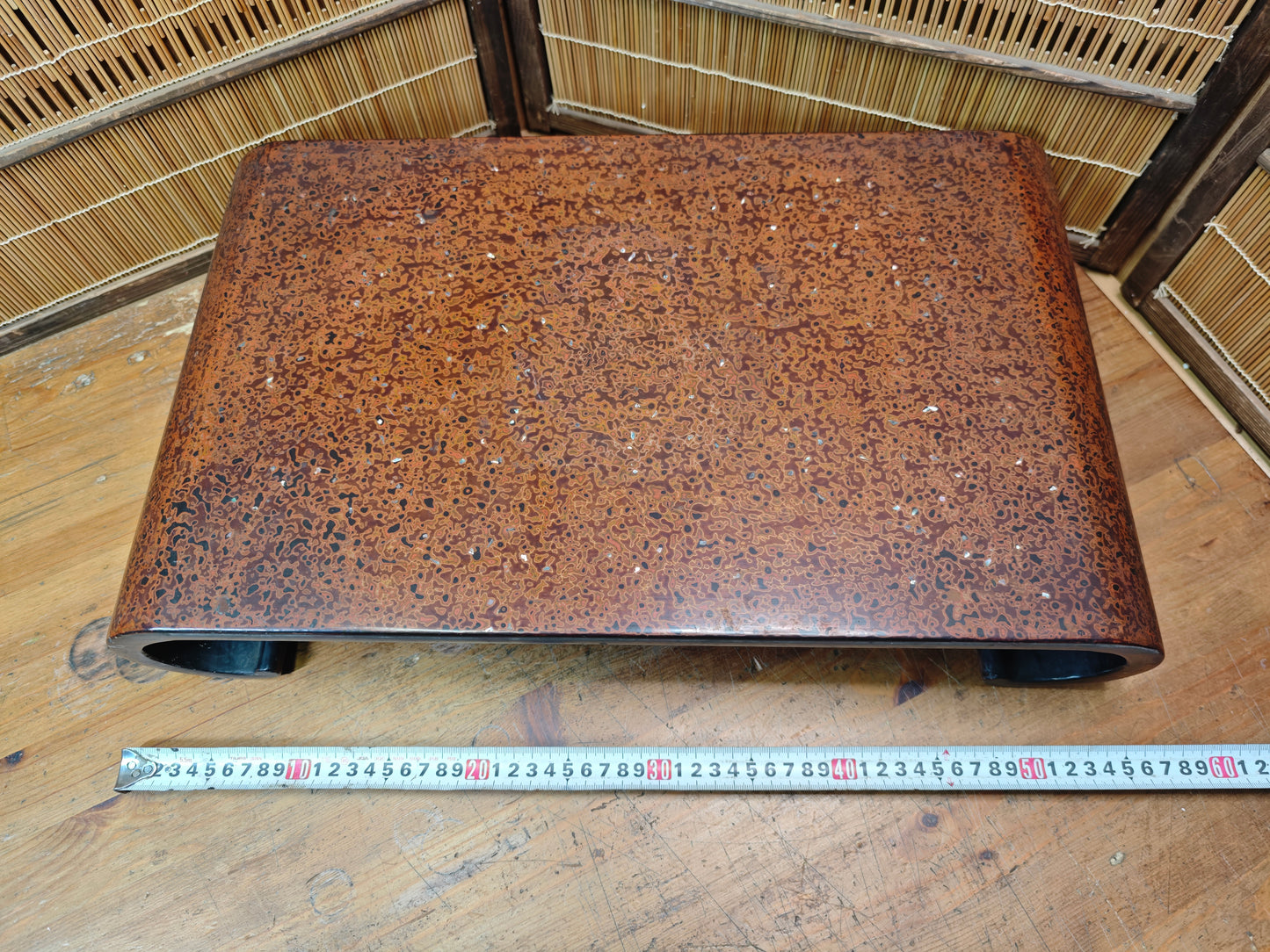 Rare Japanese Raden Lacquer Display Stand Hiradaka Bonsai Kadai Table