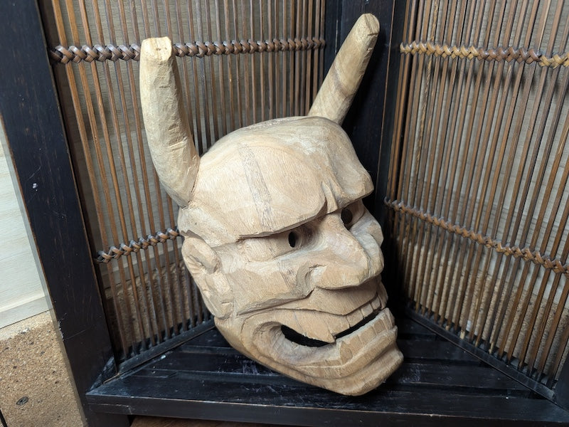 Japanese Hannya Mask Wood Handmade 2017 | Noh Demon Wall Decor