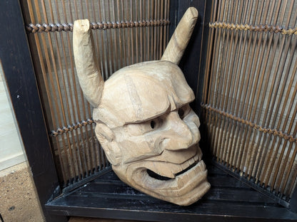 Japanese Hannya Mask Wood Handmade 2017 | Noh Demon Wall Decor