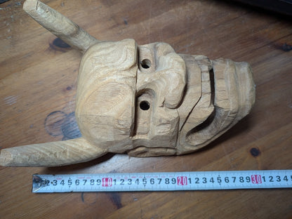 Japanese Hannya Mask Wood Handmade 2017 | Noh Demon Wall Decor