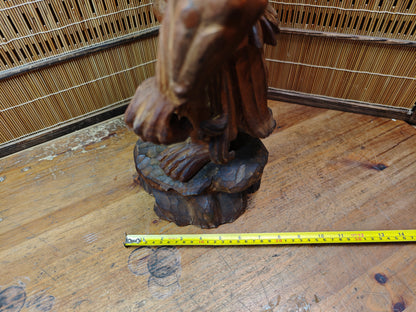 Rare Japanese Vintage Wooden Niō Guardian Statue Giant Size Sculpture