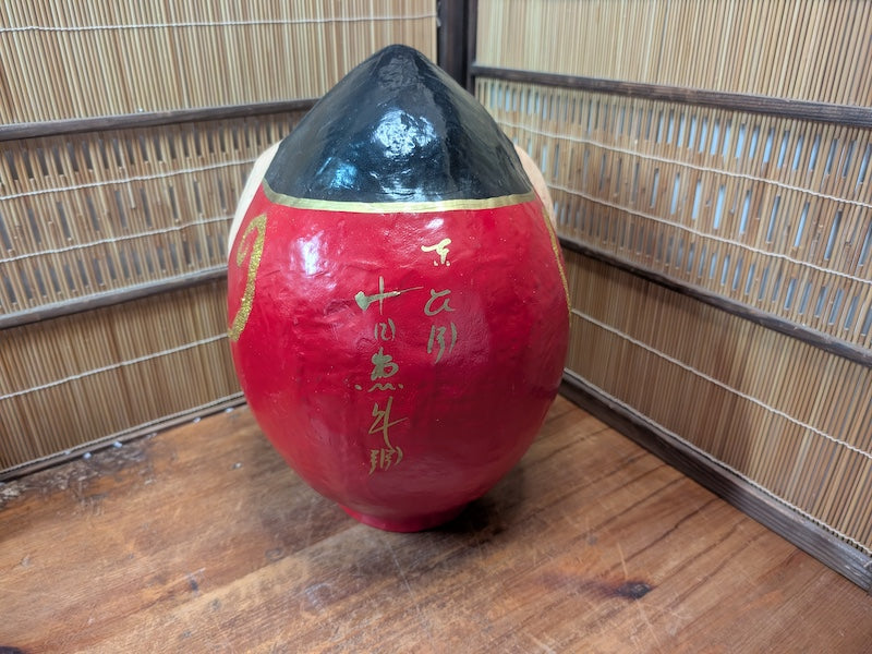 Large Vintage Japanese Daruma Doll Handmade Folk Art Zen Figurine Rare