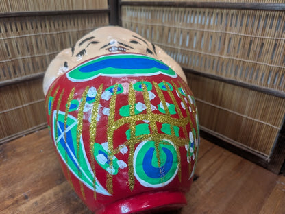 Large Vintage Japanese Daruma Doll Handmade Folk Art Zen Figurine Rare