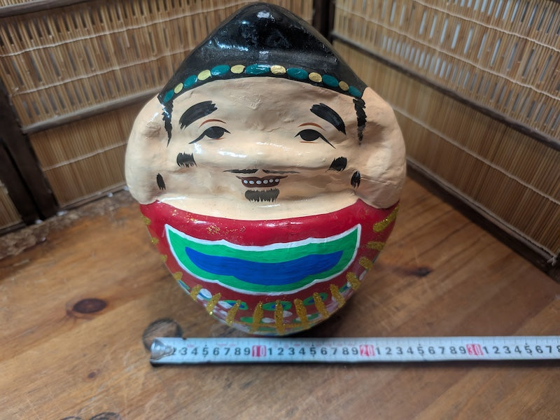 Large Vintage Japanese Daruma Doll Handmade Folk Art Zen Figurine Rare