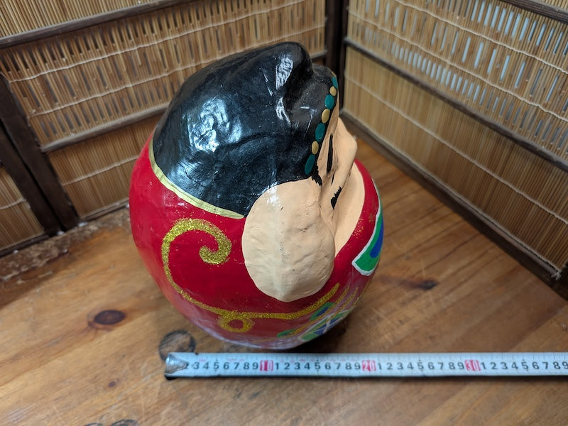 Large Vintage Japanese Daruma Doll Handmade Folk Art Zen Figurine Rare