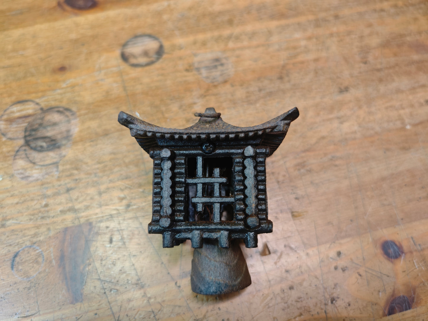 Rare Meiji Nambu Cast Iron Furin Lantern Wind Bell Hanging Toro Japan