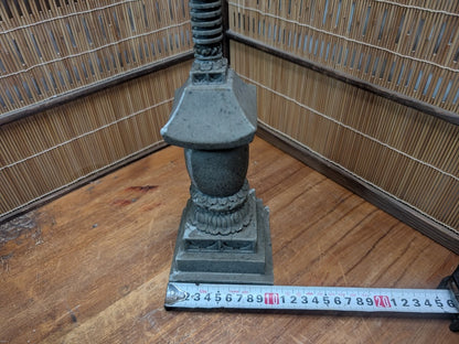 Rare Kasuga Stone Lantern Japanese Granite Garden Decor Signed