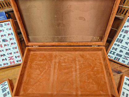 Rare Vintage Japanese Mahjong Set Unused Complete W/ Wood Case