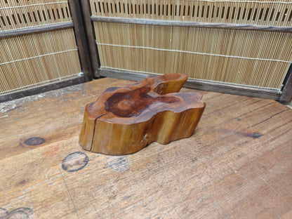 Signed Japanese Bonsai Table 1970s | Sugi Wood Wabi Sabi Display Stand