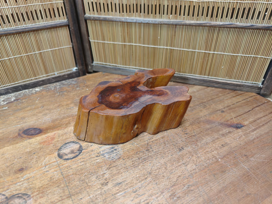 Signed Japanese Bonsai Table 1970s | Sugi Wood Wabi Sabi Display Stand