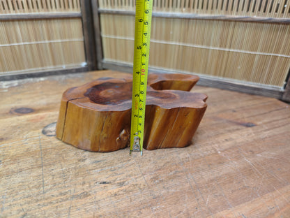 Signed Japanese Bonsai Table 1970s | Sugi Wood Wabi Sabi Display Stand