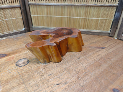 Signed Japanese Bonsai Table 1970s | Sugi Wood Wabi Sabi Display Stand