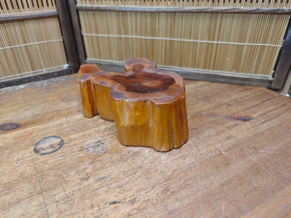 Signed Japanese Bonsai Table 1970s | Sugi Wood Wabi Sabi Display Stand