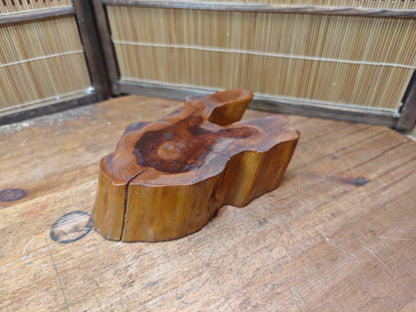 Signed Japanese Bonsai Table 1970s | Sugi Wood Wabi Sabi Display Stand