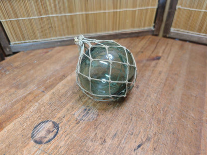 Authentic Japanese Glass Fishing Float Small Aqua Vintage Buoy
