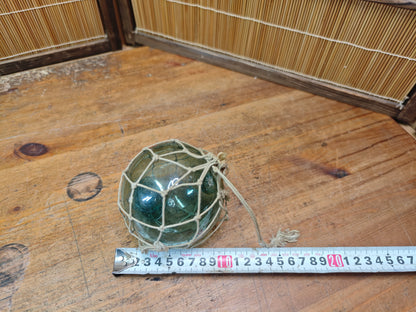Authentic Japanese Glass Fishing Float Small Aqua Vintage Buoy