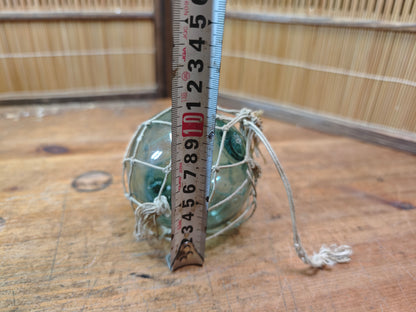Authentic Japanese Glass Fishing Float Small Aqua Vintage Buoy