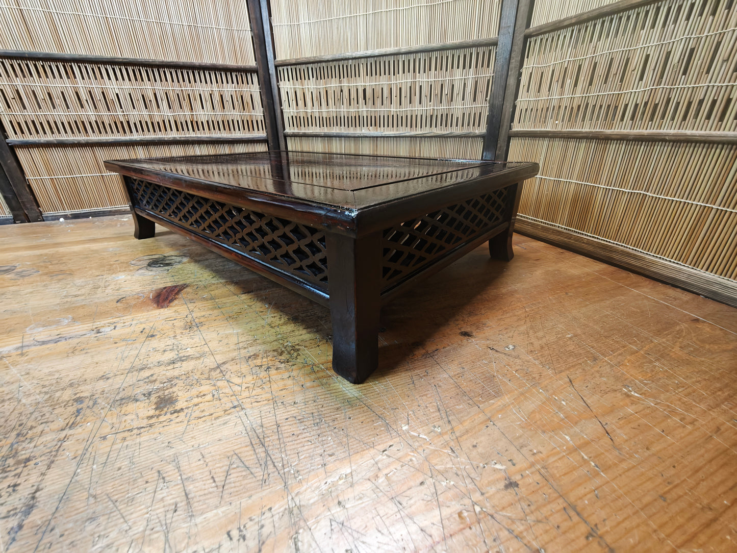 Taisho Era Japanese Bonsai Kadai Signed Artist Wood Display Table Rare