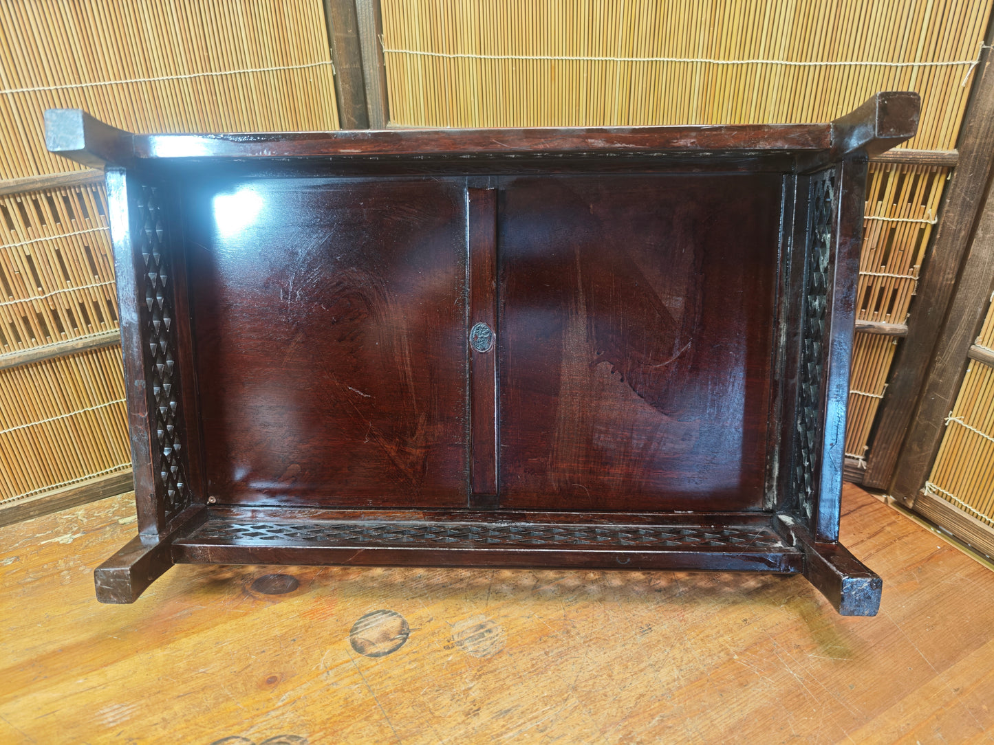 Taisho Era Japanese Bonsai Kadai Signed Artist Wood Display Table Rare