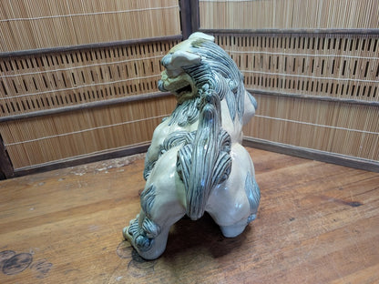 Vintage Okinawa Shisa Guardian Lion Giant Ceramic Statue Japan Art