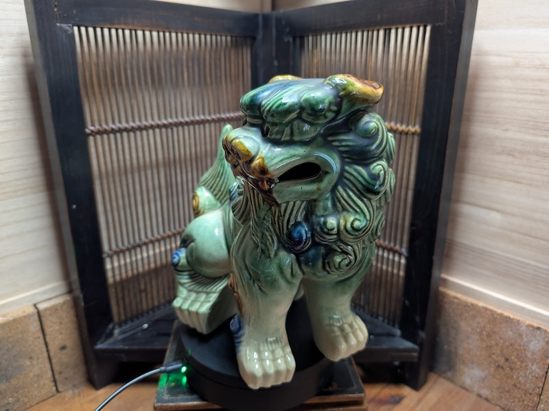 Traditional Okinawa Shishi Shisa Statue - Large Size Ceramic Shishi Female Made in Japan Y1