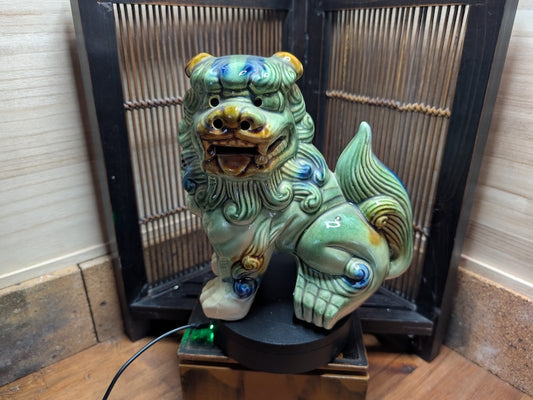 Traditional Okinawa Shishi Shisa Statue - Large Size Ceramic Shishi male Made in Japan Y2