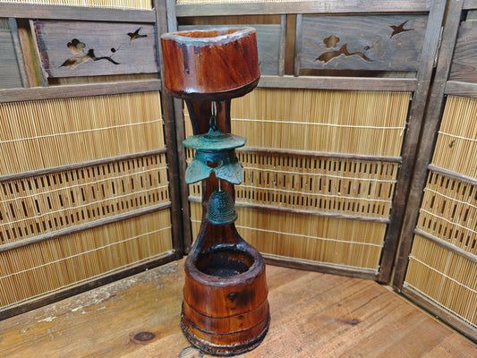 Unique Japanese Nambu Wind Bell 1950s Rebuilt Bamboo Art Signed Decor