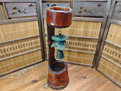 Unique Japanese Nambu Wind Bell 1950s Rebuilt Bamboo Art Signed Decor
