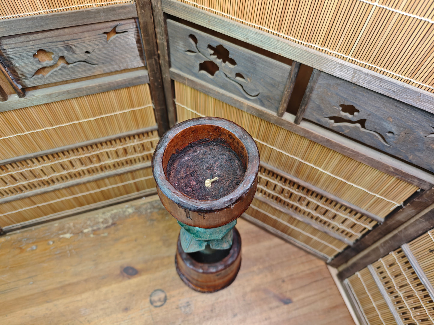 Unique Japanese Nambu Wind Bell 1950s Rebuilt Bamboo Art Signed Decor