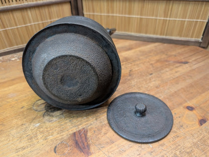 Vintage Japanese Tetsubin Crane & Turtle Iron Kettle Signed Seal