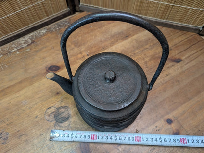 Vintage Japanese Tetsubin Crane & Turtle Iron Kettle Signed Seal