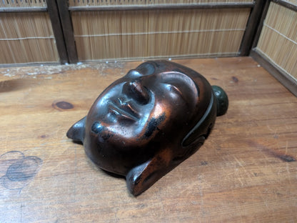 Vintage 1940s Japanese Buddha Head Wall Hanging Mixed Material Art