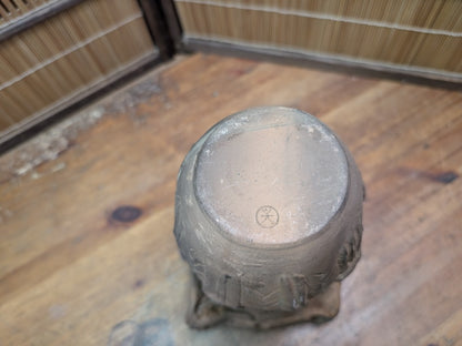 1940s Japanese Jomon Pottery Replica Flame Kaen Doki Vessel Decor