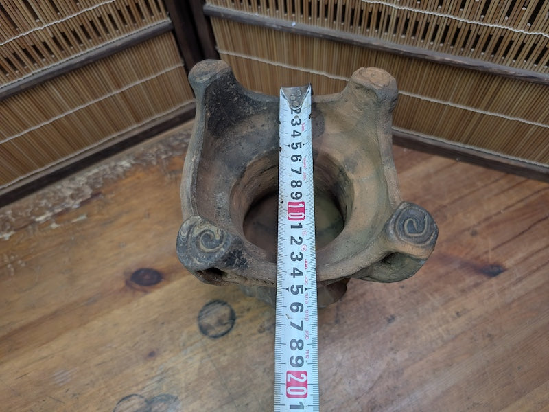 1940s Japanese Jomon Pottery Replica Flame Kaen Doki Vessel Decor