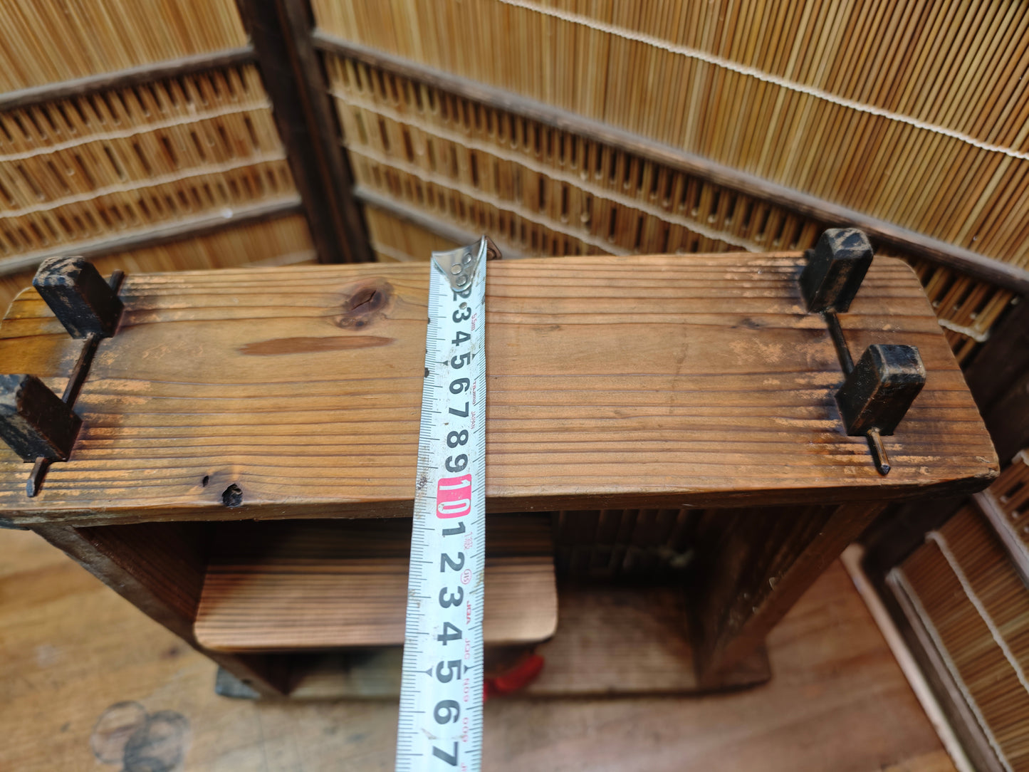 Vintage Japanese 1940s Wooden Shelf Rustic Display Storage Japan