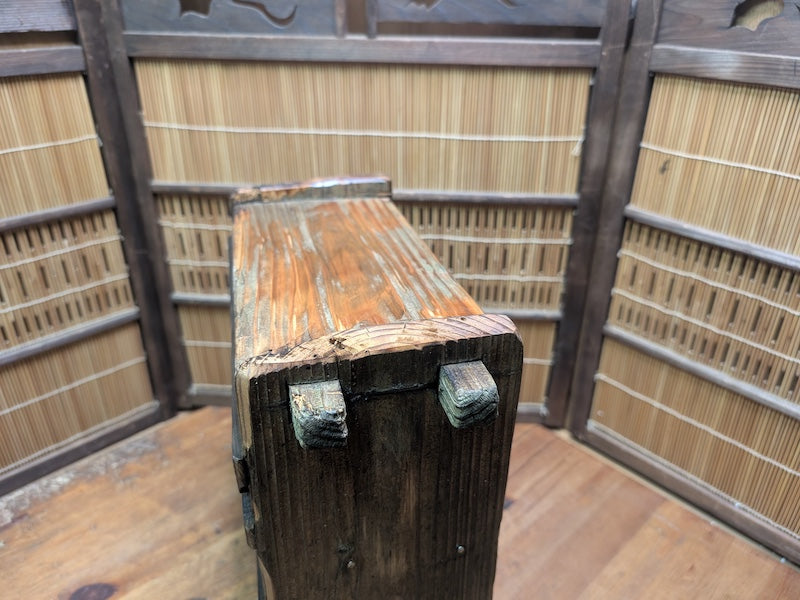 Vintage Japanese Wood Shelf Box Handmade Rustic Storage Display