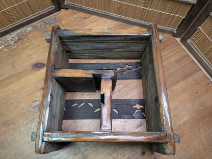 Vintage Japanese Wood Shelf Box Handmade Rustic Storage Display