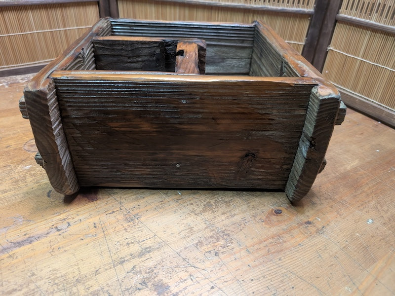 Vintage Japanese Wood Shelf Box Handmade Rustic Storage Display