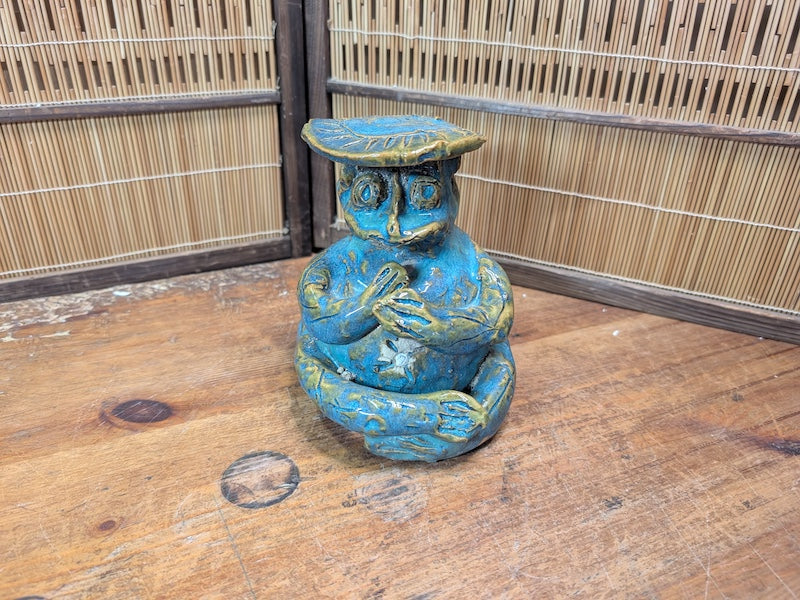 Vintage 1950s Japanese Big Kappa Figurine Folk Art Pottery Auction Japan