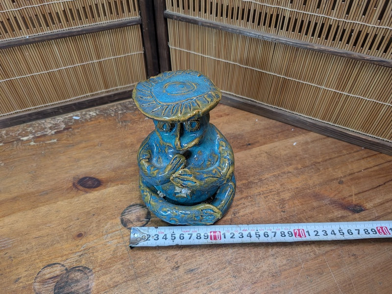 Vintage 1950s Japanese Big Kappa Figurine Folk Art Pottery Auction Japan