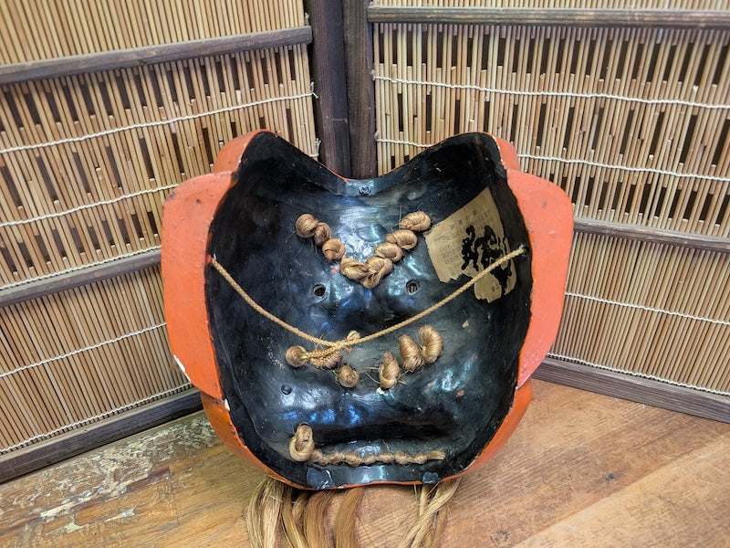 Authentic Japanese Signed Kagura Mask Vintage Shinto Pottery Wall Art
