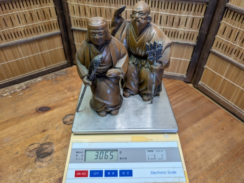 Vintage Japanese Takasago Couple Jō and Uba Good Fortune Symbol