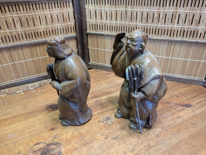 Vintage Japanese Takasago Couple Jō and Uba Good Fortune Symbol