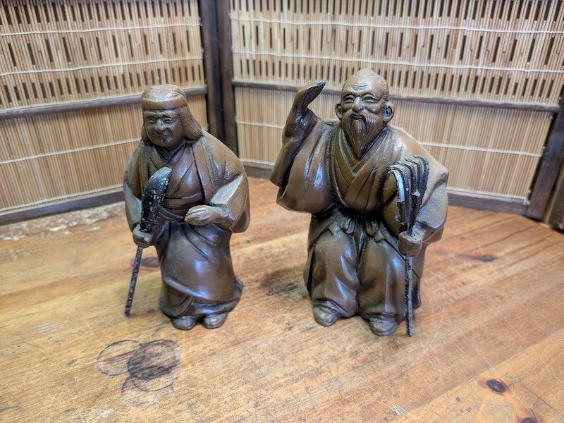 Vintage Japanese Takasago Couple Jō and Uba Good Fortune Symbol
