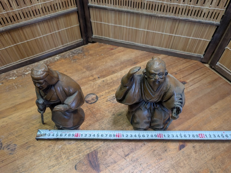 Vintage Japanese Takasago Couple Jō and Uba Good Fortune Symbol
