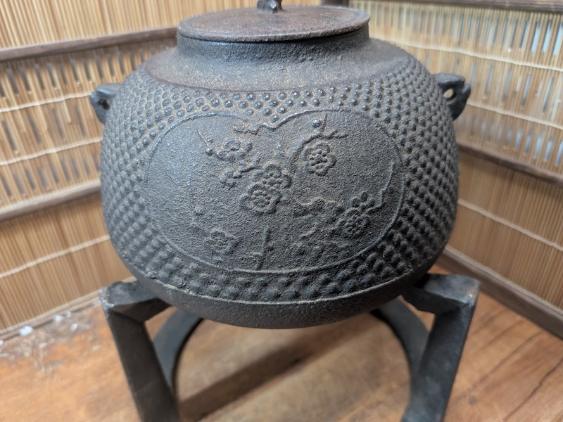 Japanese Nambu Iron Chagama Furo Tea Ceremony Set w Original Box