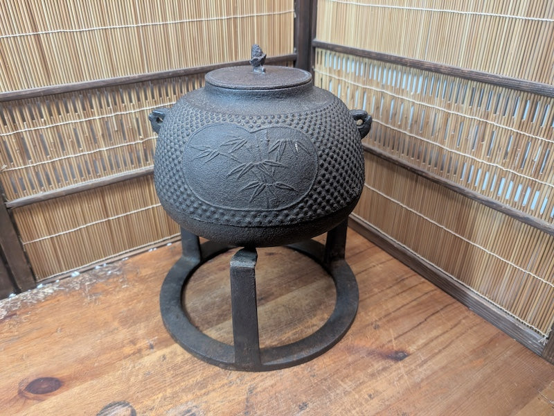 Japanese Nambu Iron Chagama Furo Tea Ceremony Set w Original Box