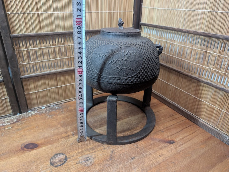 Japanese Nambu Iron Chagama Furo Tea Ceremony Set w Original Box