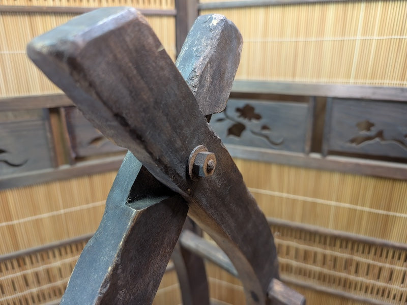 Authentic 1950s Japanese Wooden Farm Tool Frame Rustic Display Stand